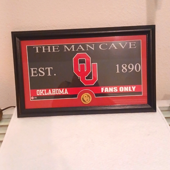 Oklahoma Sooners Man cave wooden sign collectable decor - Picture 1 of 7
